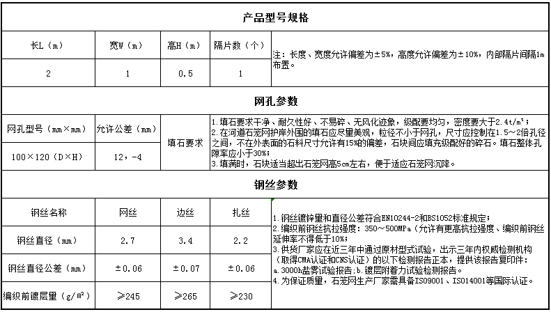 河道石笼网护岸规格